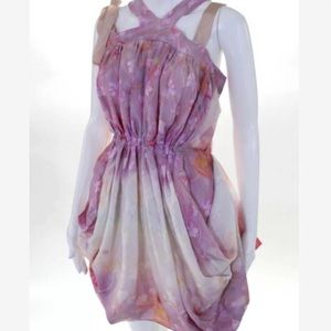 🔥STEAL🔥Nina Ricci Silk Halter Bubble Hem Dress